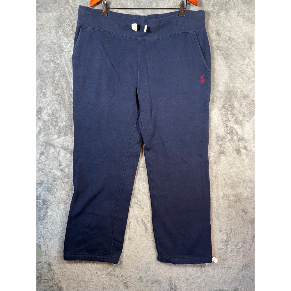 Polo Ralph Lauren Jogger Sweatpants Mens XL Blue Fleece Pony Logo Heavyweight - Picture 1 of 7